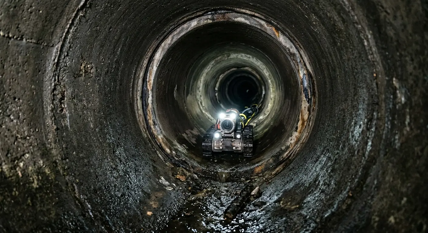 Robotic sewer camera inspecting pipe interior for Drain Snake Service in Vancouver